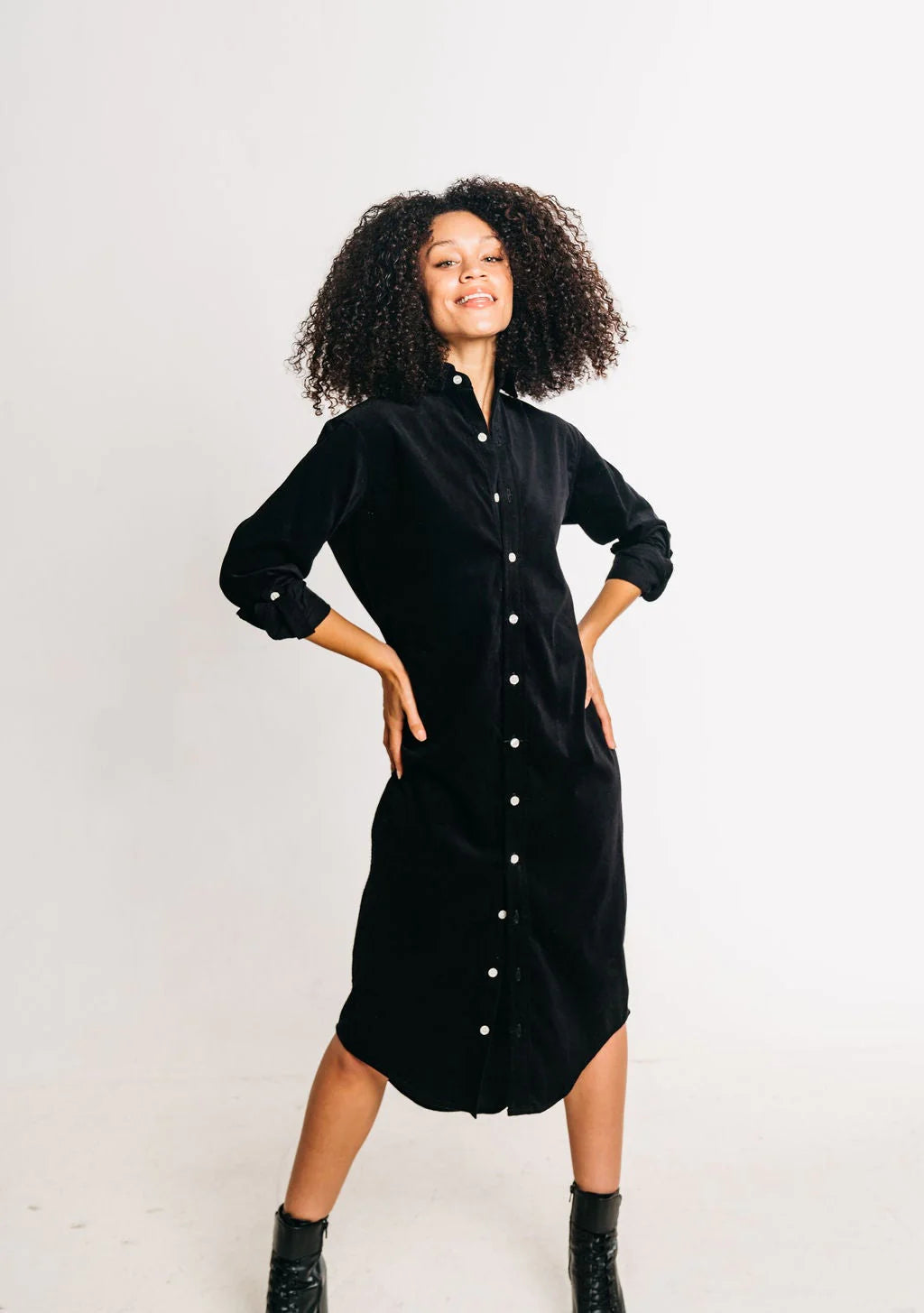 Black Tencel Midi Dress