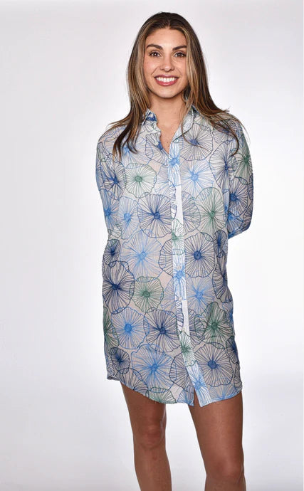 Blue Flowers Mini Dress